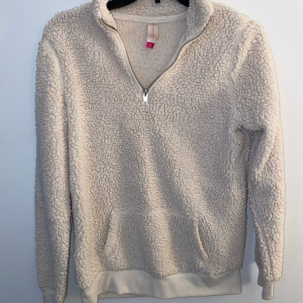 Fuzzy Pullover with Collar